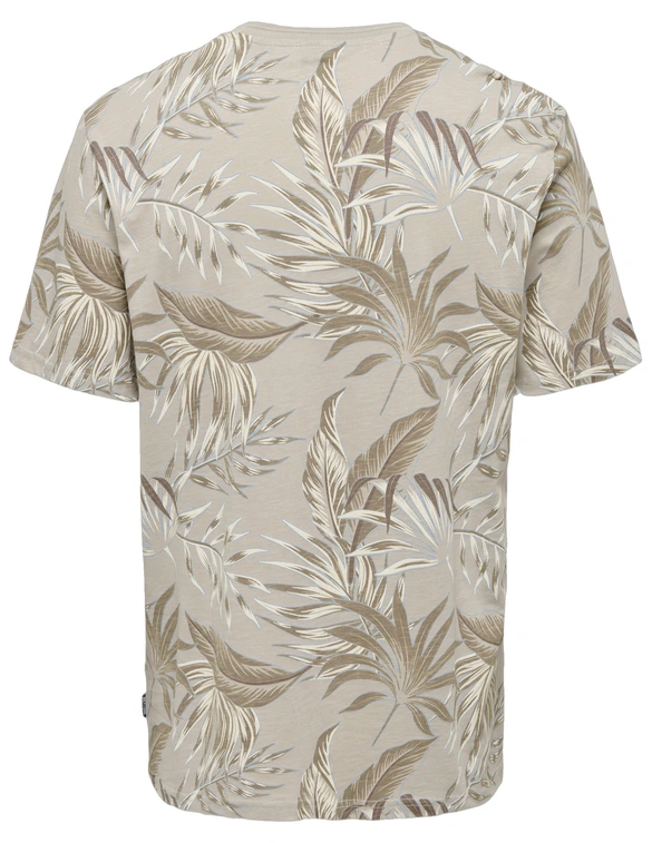 ONLY & SONS ONSKASH REG LEAF AOP SS TEE 22028689