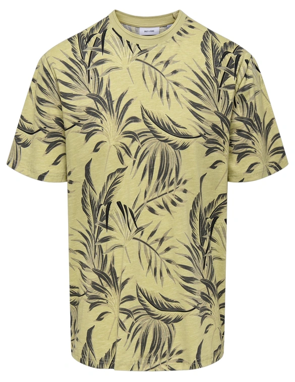 ONLY & SONS ONSKASH REG LEAF AOP SS TEE 22028689