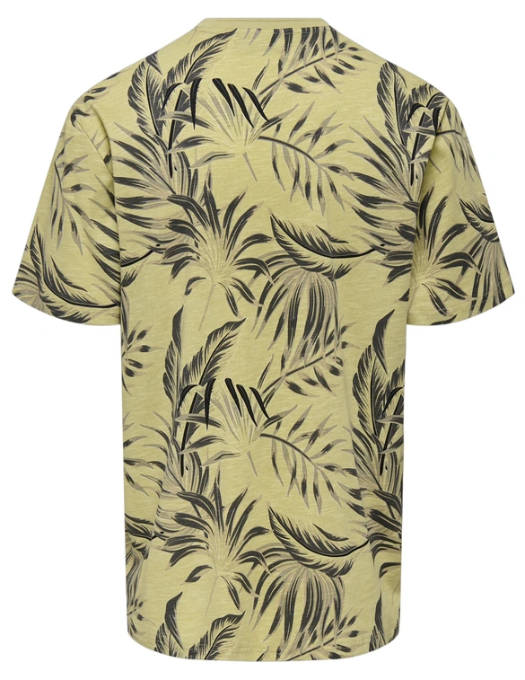 ONLY & SONS ONSKASH REG LEAF AOP SS TEE 22028689
