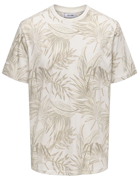ONLY & SONS ONSKASH REG LEAF AOP SS TEE 22028689