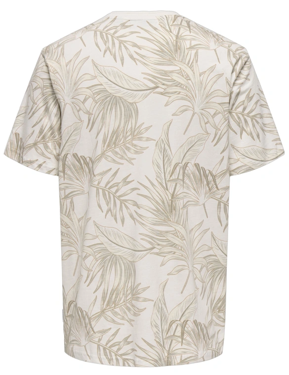 ONLY & SONS ONSKASH REG LEAF AOP SS TEE 22028689