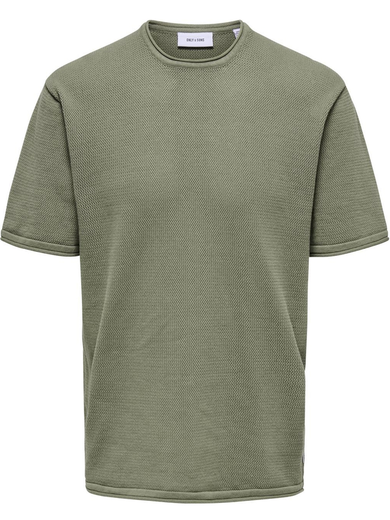 ONLY & SONS ONSKEN RLX SS CROCHET CREW KNIT 22032537
