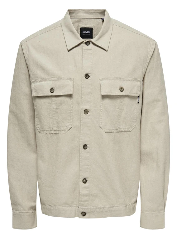 ONLY & SONS ONSKENNET LS LINEN OVERSHIRT NOOS 22019758