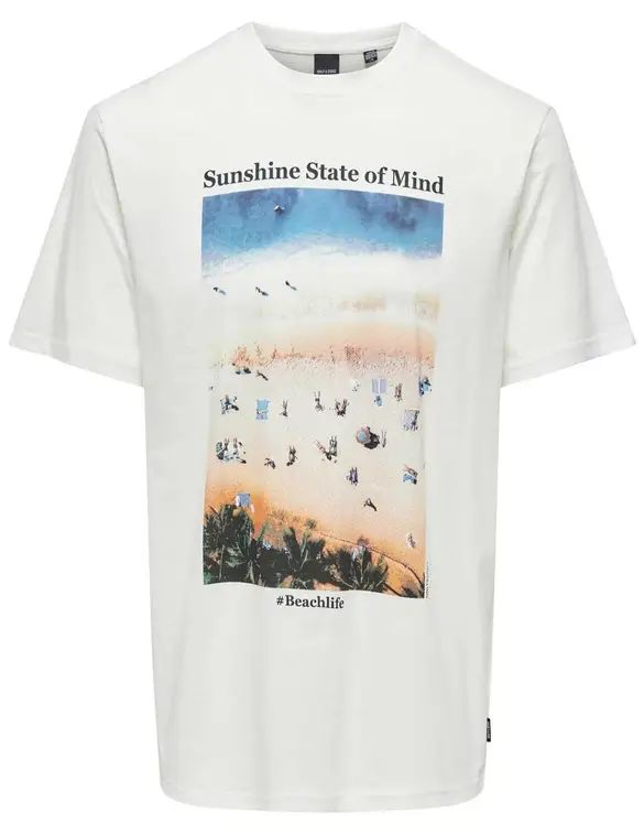 ONLY & SONS ONSKOLTON REG BEACH PHOTOPRINT SS T 22028735