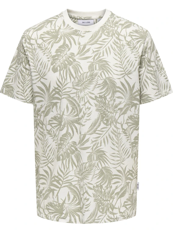 ONLY & SONS ONSPERRY LIFE REG LEAF AOP SS TEE N 22025283