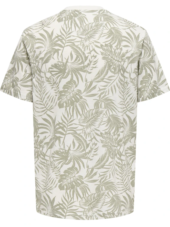 ONLY & SONS ONSPERRY LIFE REG LEAF AOP SS TEE N 22025283