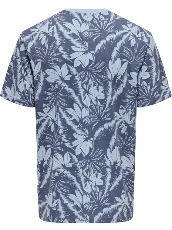 ONLY & SONS ONSPERRY LIFE REG LEAF AOP SS TEE N 22025283