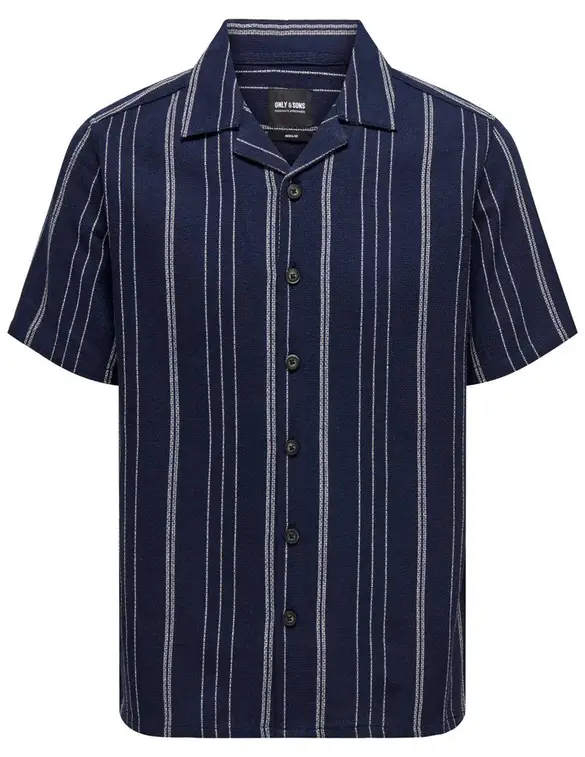 ONLY & SONS ONSTREV LIFE REG SS STRUC STRIPE SH 22029099