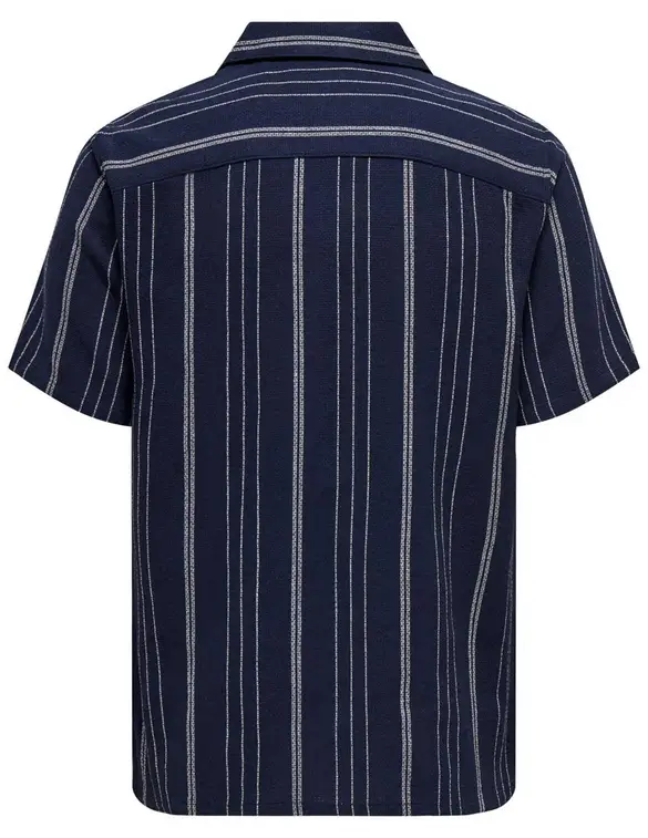 ONLY & SONS ONSTREV LIFE REG SS STRUC STRIPE SH 22029099
