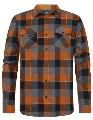 Petrol Men Shirt Long Sleeve Check M-3030-SIL417