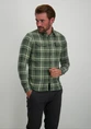 Petrol Men Shirt Long Sleeve Check M-3040-SIL400