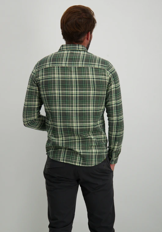 Petrol Men Shirt Long Sleeve Check M-3040-SIL400