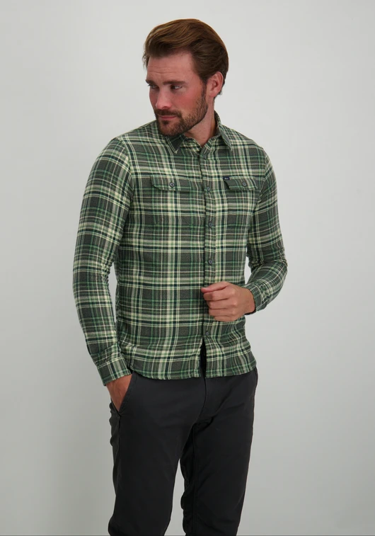 Petrol Men Shirt Long Sleeve Check M-3040-SIL400