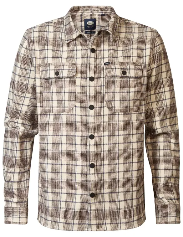 Petrol Men Shirt Long Sleeve Check M-3040-SIL405