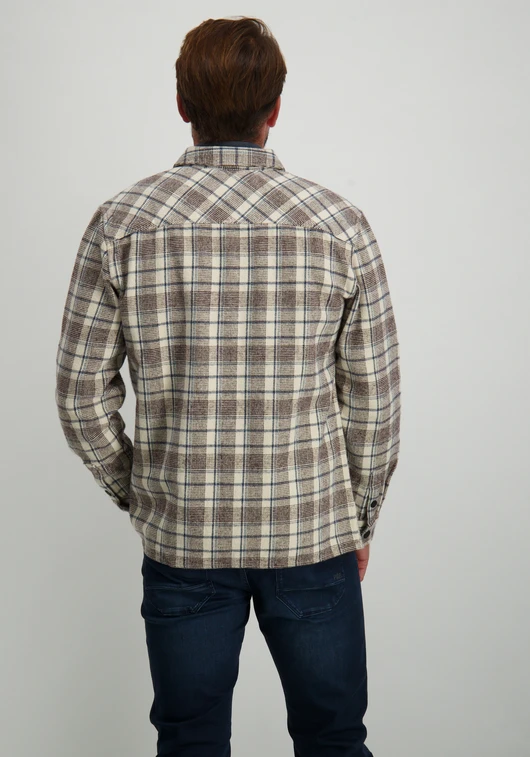 Petrol Men Shirt Long Sleeve Check M-3040-SIL405