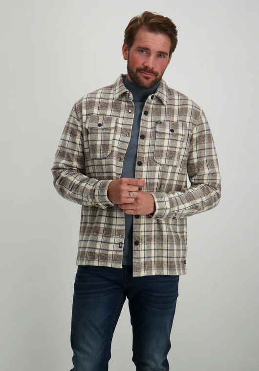 Petrol Men Shirt Long Sleeve Check M-3040-SIL405