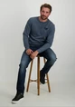 Petrol Men Sweater Round Neck Print M-3040-SWR309