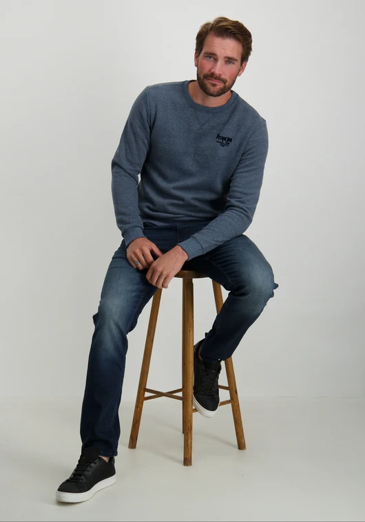 Petrol Men Sweater Round Neck Print M-3040-SWR309