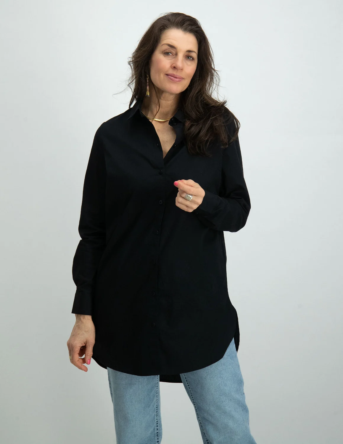 Pieces PCNOMA LS 17105939 bij Stone kopen BC LONG zwart-antraciet The SHIRT 1 NOOS