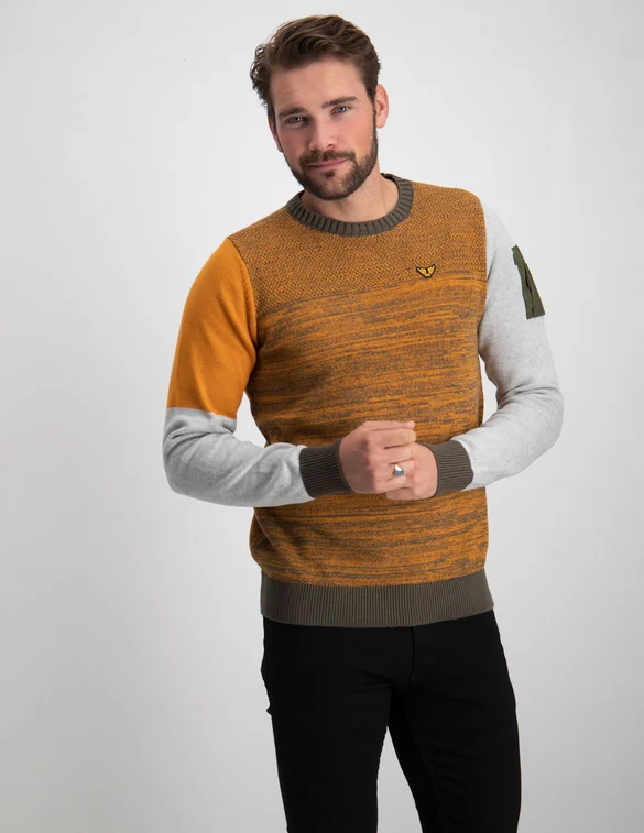 PME Legend Long sleeve r-neck Colorblock mixe PKW2209329