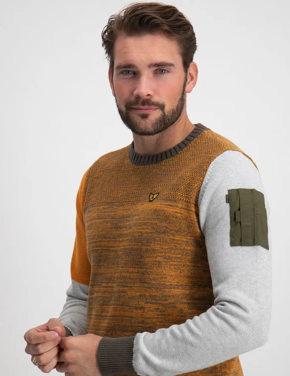 PME Legend Long sleeve r-neck Colorblock mixe PKW2209329