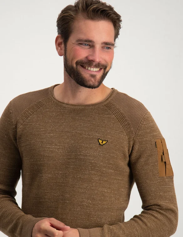 PME Legend Long sleeve r-neck cotton rib PKW2208301