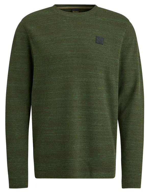 PME Legend Long sleeve r-neck waffel melange PTS2408561