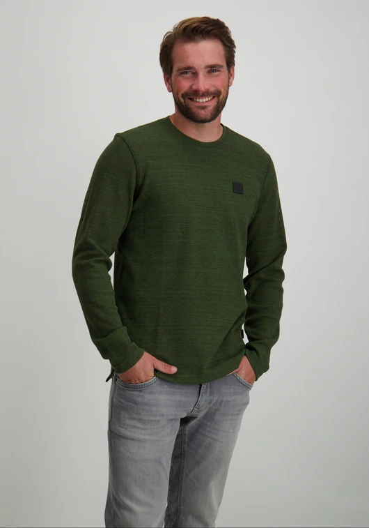 PME Legend Long sleeve r-neck waffel melange PTS2408561