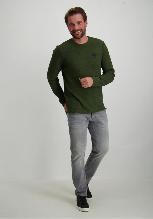 PME Legend Long sleeve r-neck waffel melange PTS2408561