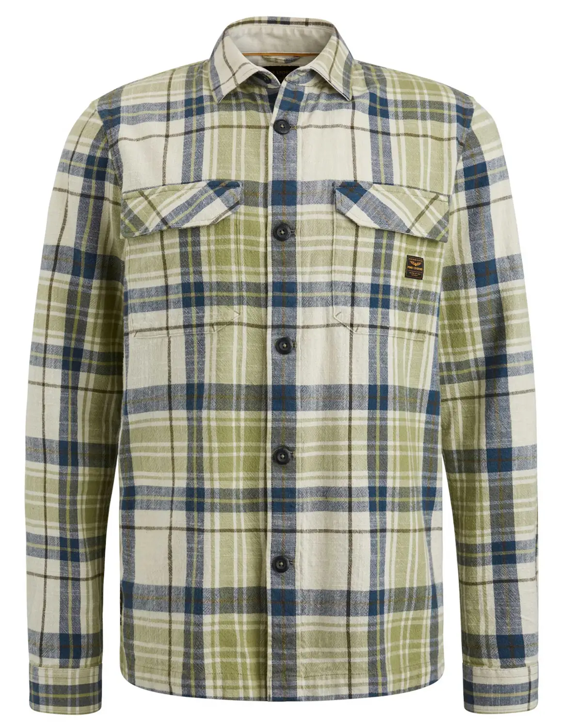 PME Legend Long Sleeve Shirt Ctn Yd Check PSI2402208 licht groen kopen bij The Stone