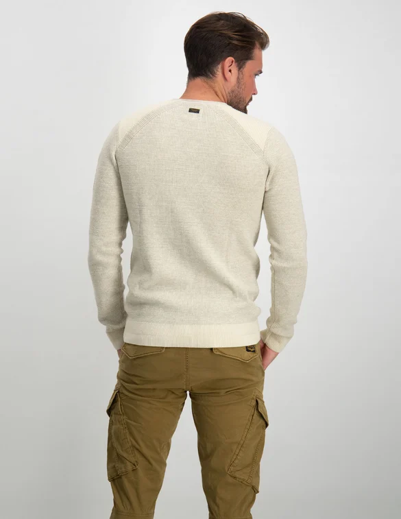 PME Legend R-neck cotton rib melee knit PKW2308301