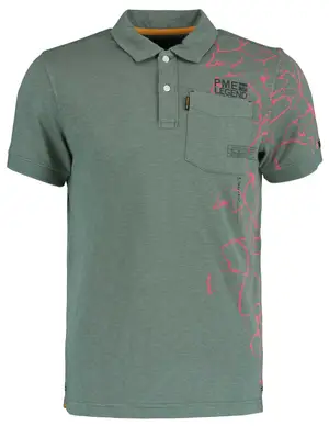 PME Legend Short sleeve polo Slub jersey prin PPSS2305871