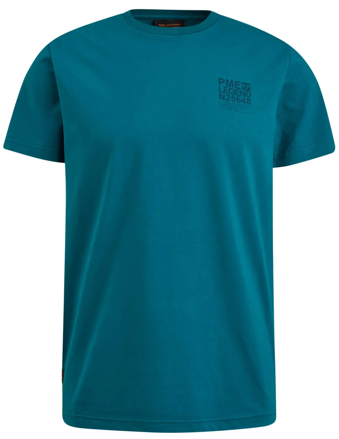 PME Legend Short sleeve r neck cotton elastan PTSS2305581 petrol