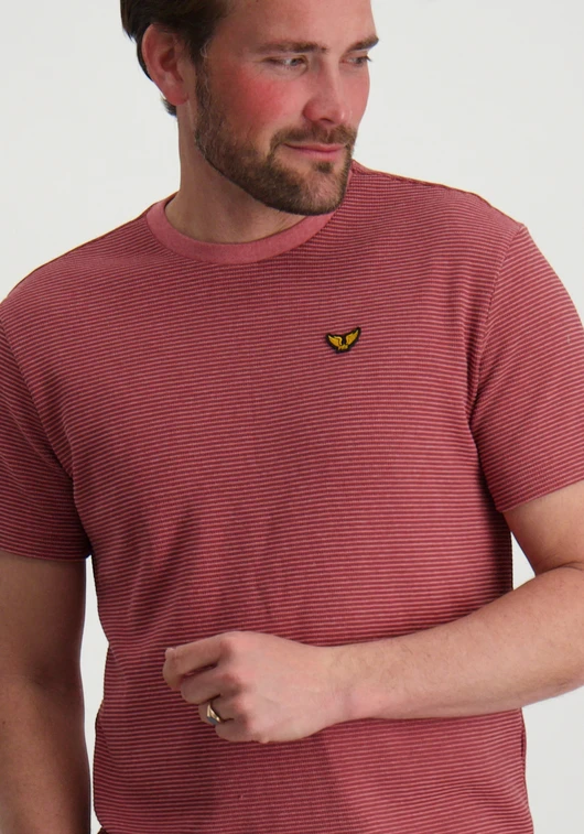 PME Legend Short sleeve r-neck textured strip PTSS2503566