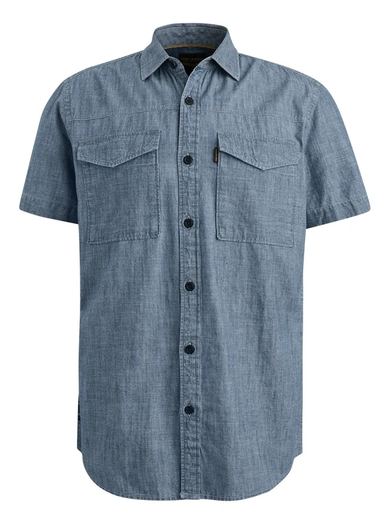 PME Legend Short Sleeve Shirt Indigo Chambray PSIS2503237