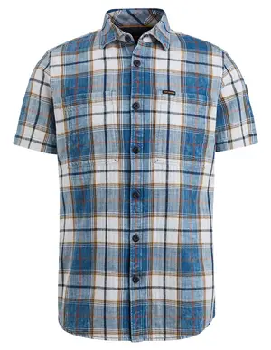 PME Legend Short Sleeve Shirt Indigo Yarndyed PSIS2403242