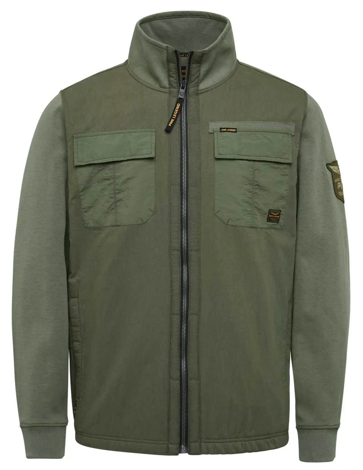 PME Legend Zip jacket Cargo interlock PSW2302414 groen kopen bij The