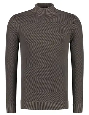 Pure Path jaquard washed mockneck 23030816