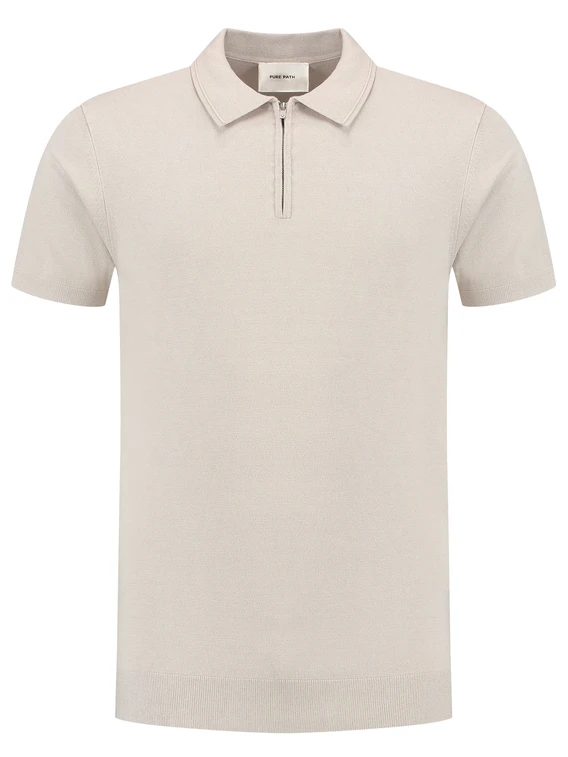 Pure Path Regular fit Polo SS Half Zip Knitwe 25010801