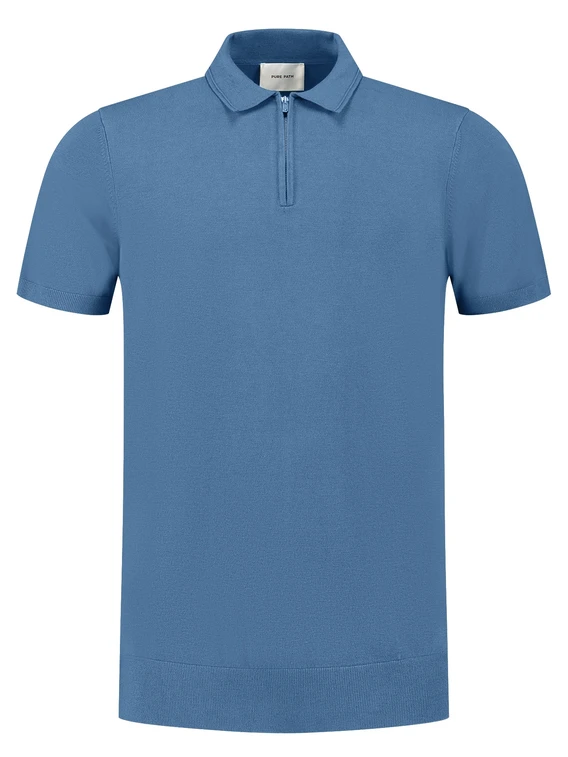Pure Path Regular fit Polo SS Half Zip Knitwe 25010801