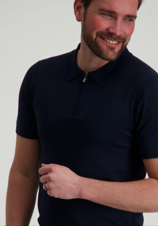 Pure Path Regular fit Polo SS Half Zip Knitwe 25010801