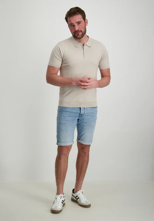 Pure Path Regular fit Polo SS Half Zip Knitwe 25010801