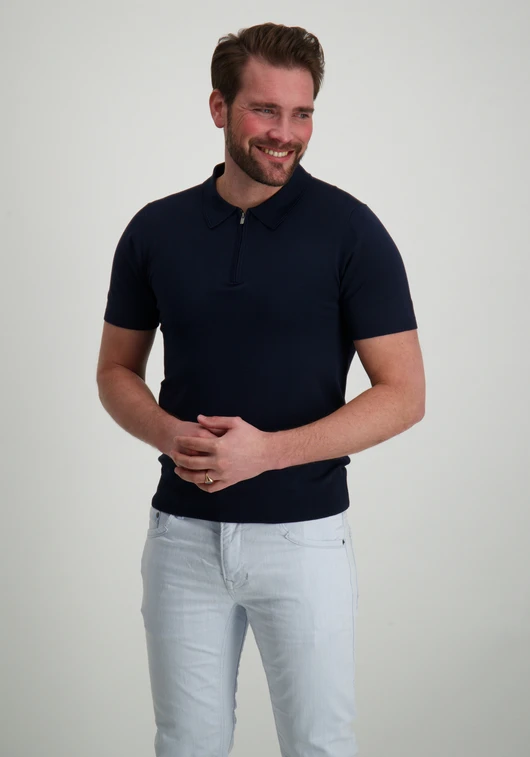 Pure Path Regular fit Polo SS Half Zip Knitwe 25010801