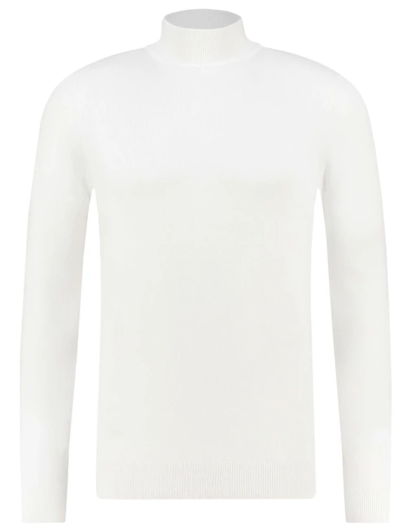 Purewhite Essential Knit Mockneck LS 10806