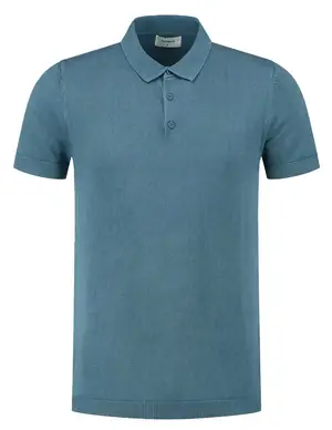Purewhite Knitted polo with triangle print at 23010805