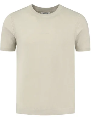 Purewhite Knitted Tshirt with small logo on c 23010802