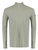 Purewhite Mockneck ribbed long sleeve with tw 22030102