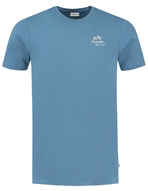 Purewhite Tshirt with small print on chest 23010114