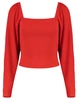 Refined Department Ladies knitted puffed shoulder top CHERRY R2502528615