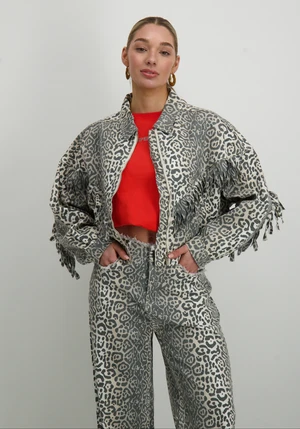 Refined Department Ladies woven leopard jacket WILLOW R2502476595